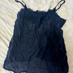 Vintage Abercrombie & Fitch Navy Blue Lace Blouse